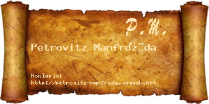 Petrovitz Manfréda névjegykártya